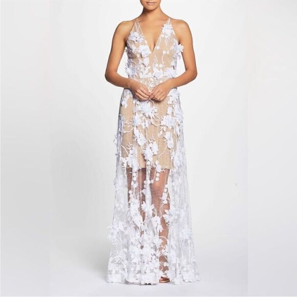 Dress the Population NWT Sidney A-line Peekaboo
Gown In White/Nude Size XL - Picture 4 of 14